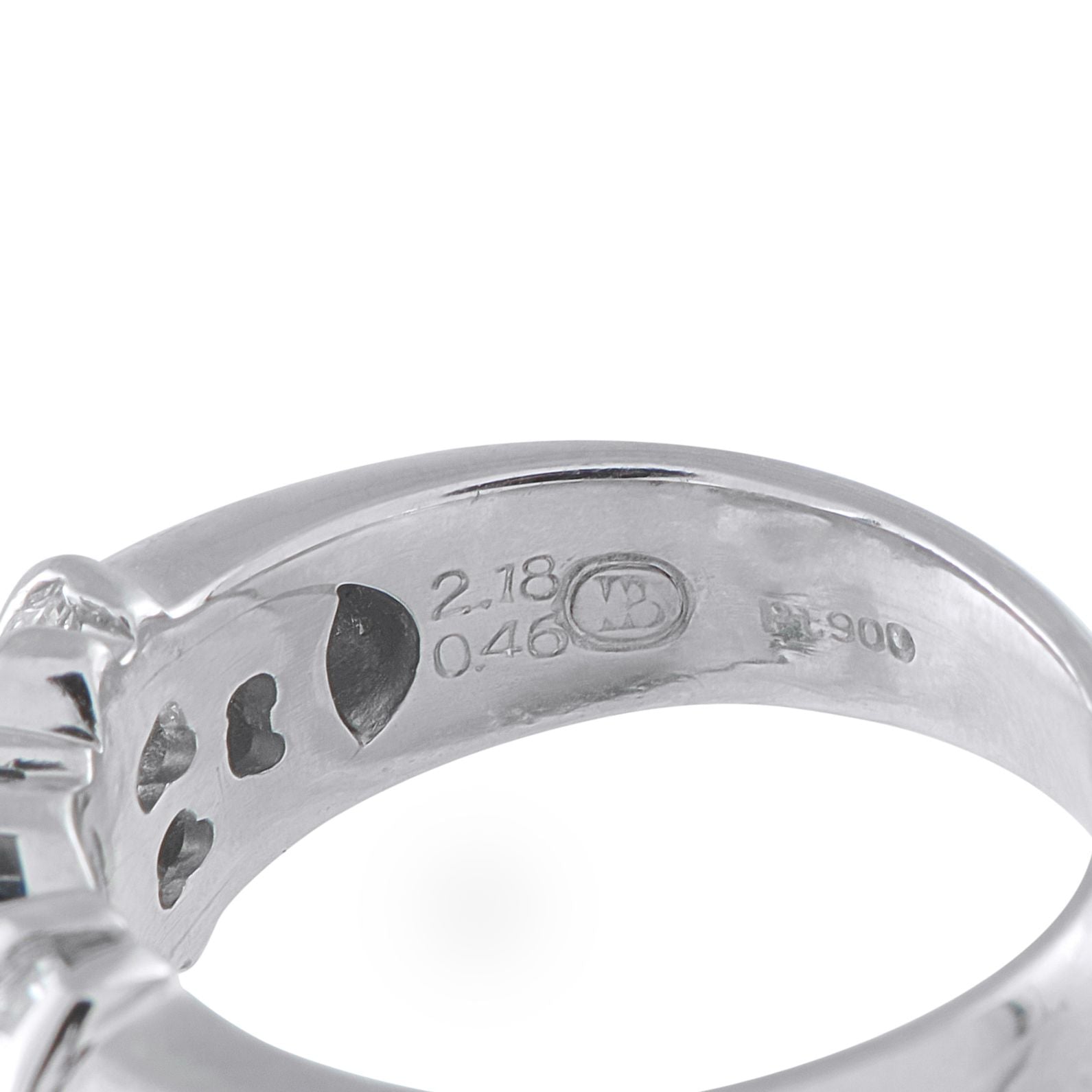 Platinum 0.46ct Diamond and Sapphire Ring