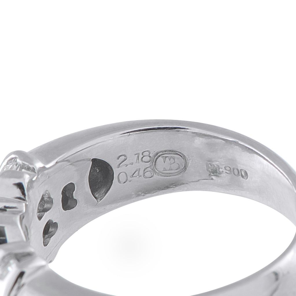Platinum 0.46ct Diamond and Sapphire Ring
