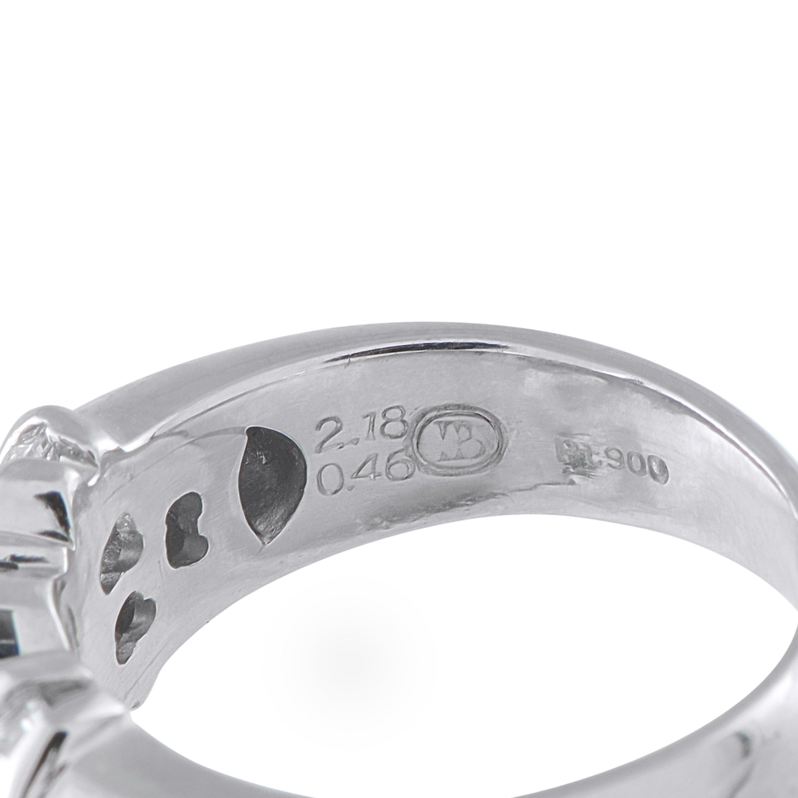 Platinum 0.46ct Diamond and Sapphire Ring