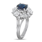 Exclusive Platinum 0.82ct Diamond and Sapphire Ring