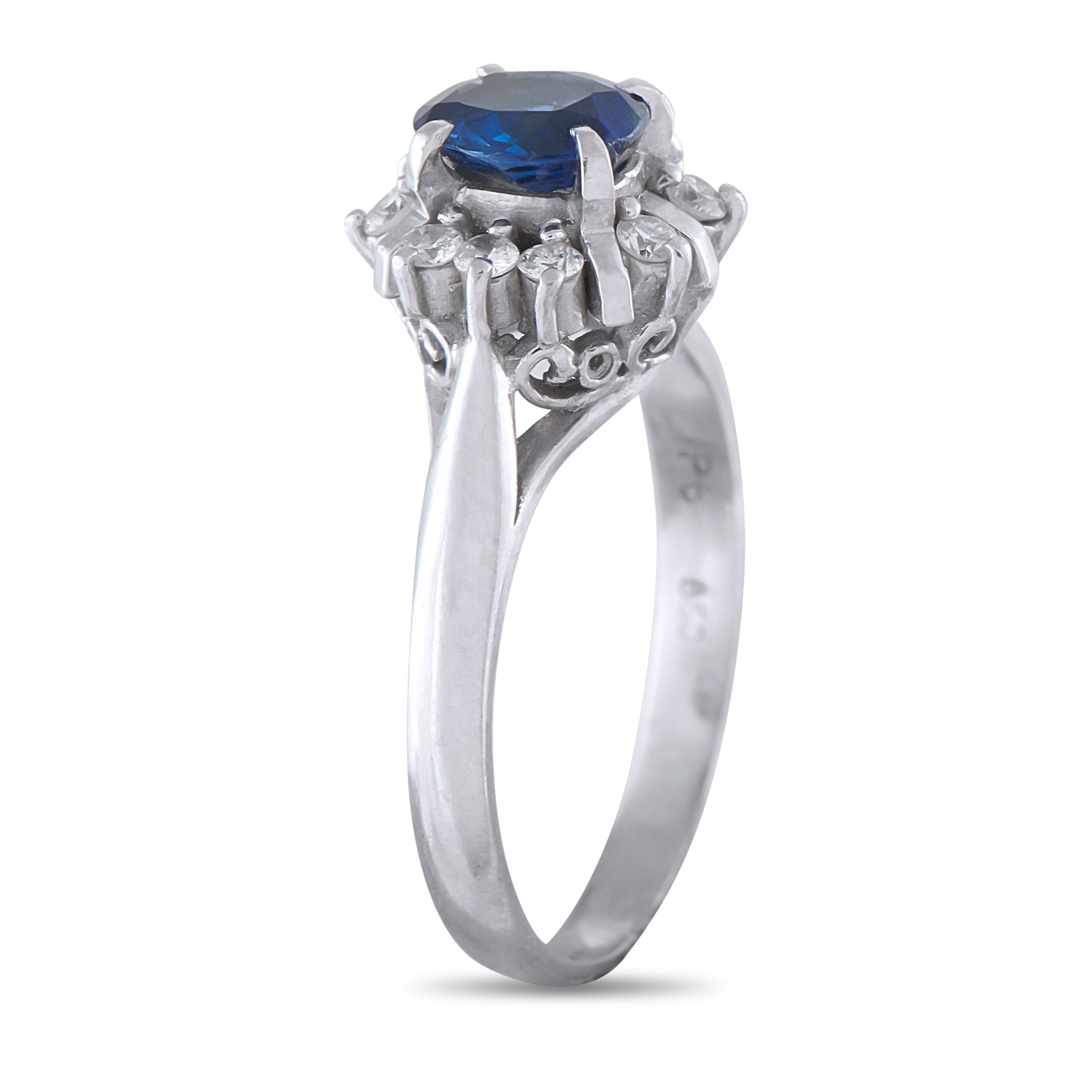 Exclusive Platinum 0.20ct Diamond and Sapphire Ring