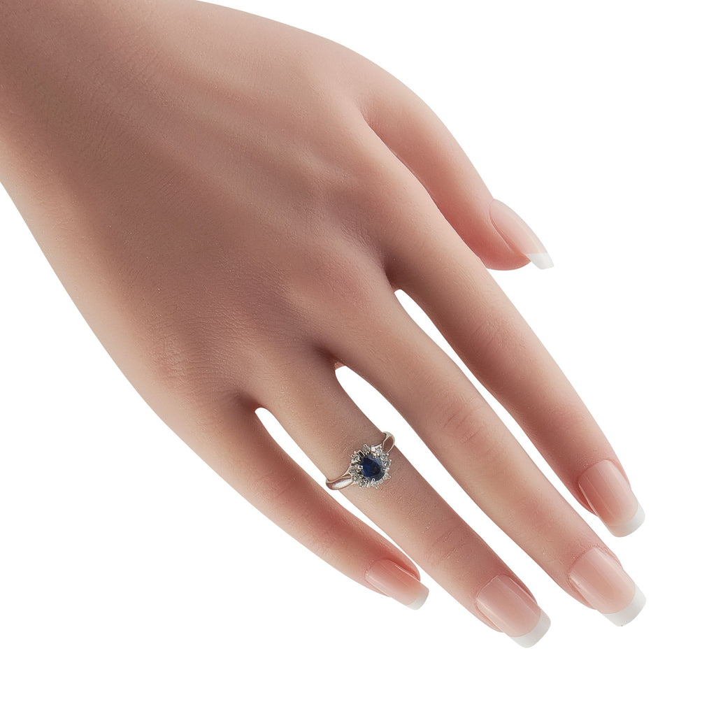 Exclusive Platinum 0.20ct Diamond and Sapphire Ring