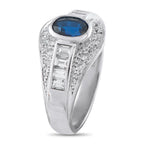 Platinum 0.62ct Diamond and Sapphire Ring