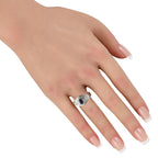 Platinum 0.62ct Diamond and Sapphire Ring