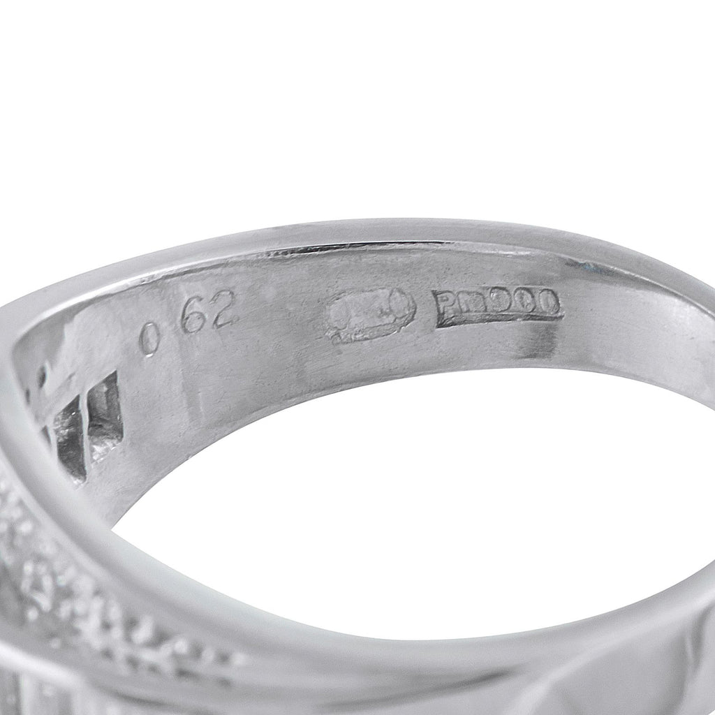 Exclusive Platinum 0.62ct Diamond and Sapphire Ring