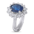 Exclusive Platinum 1.08ct Diamond and Sapphire Ring