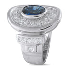 Platinum 0.61ct Diamond and Sapphire Ring