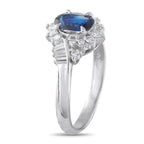 Exclusive Platinum 0.35ct Diamond and Sapphire Ring