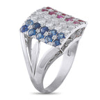 Exclusive Platinum 0.45ct Diamond and Sapphire Ring