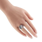 Exclusive Platinum 0.45ct Diamond and Sapphire Ring