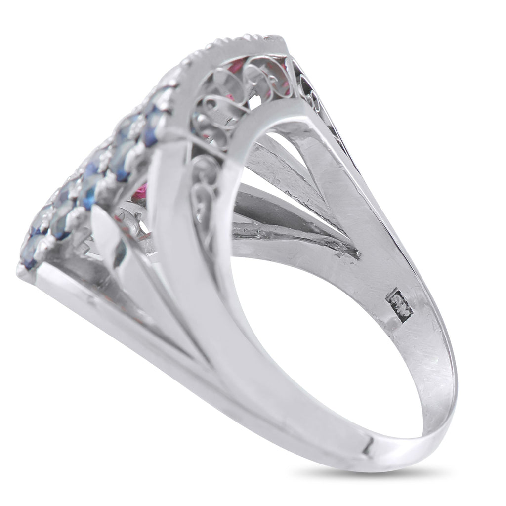 Exclusive Platinum 0.45ct Diamond and Sapphire Ring