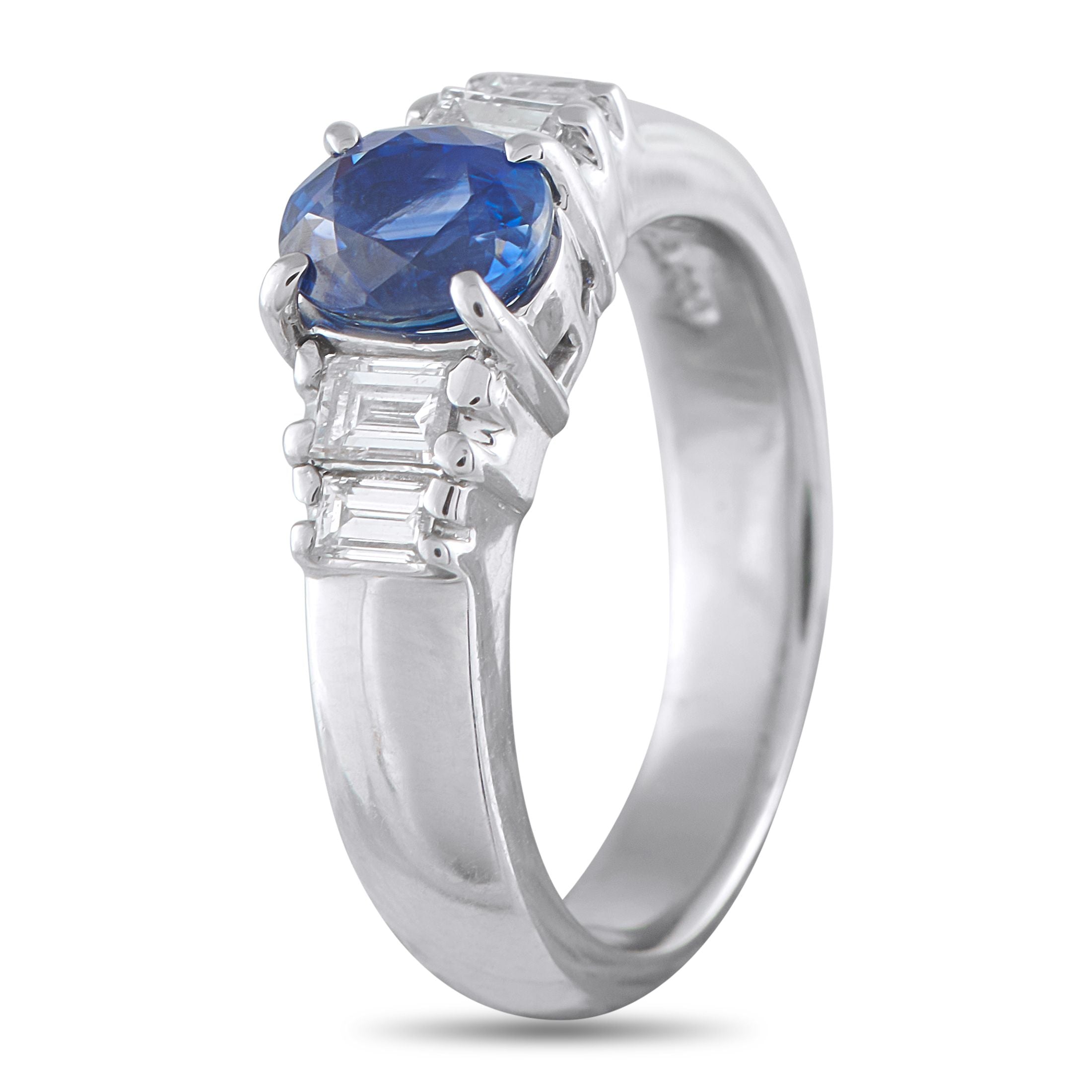 Exclusive Platinum 0.40ct Diamond and Sapphire Ring