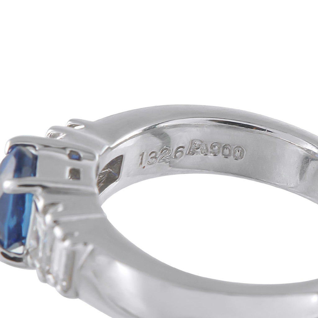 Exclusive Platinum 0.40ct Diamond and Sapphire Ring