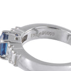 Exclusive Platinum 0.40ct Diamond and Sapphire Ring