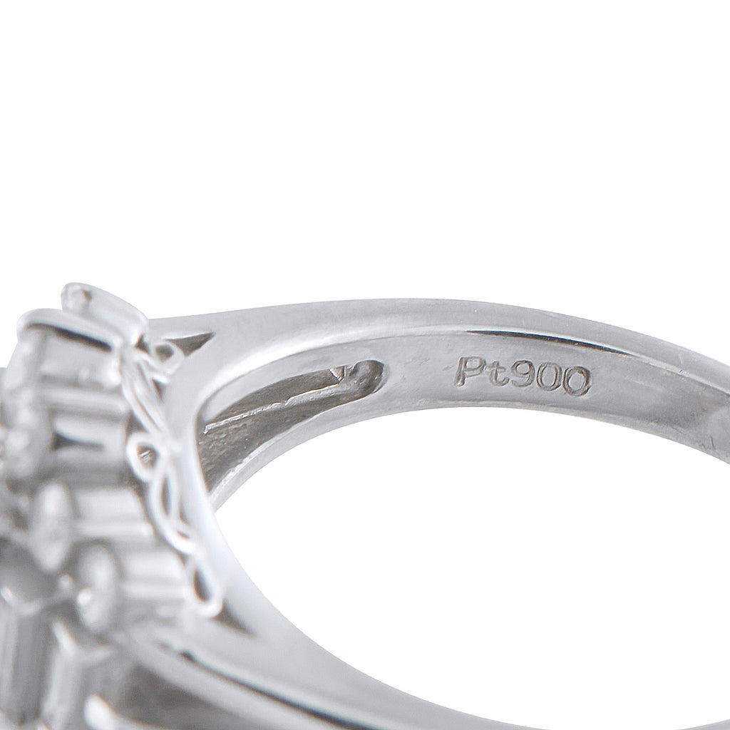 Platinum 0.87ct Diamond and Sapphire Ring