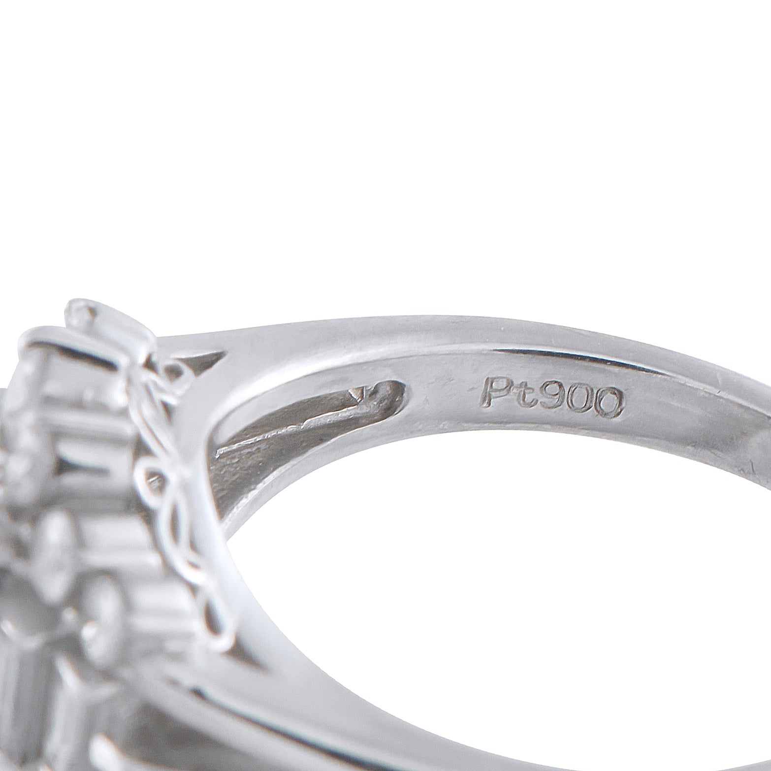 Platinum 0.87ct Diamond and Sapphire Ring