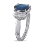 Platinum 0.26ct Diamond and Sapphire Ring