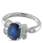 Platinum 0.26ct Diamond and Sapphire Ring