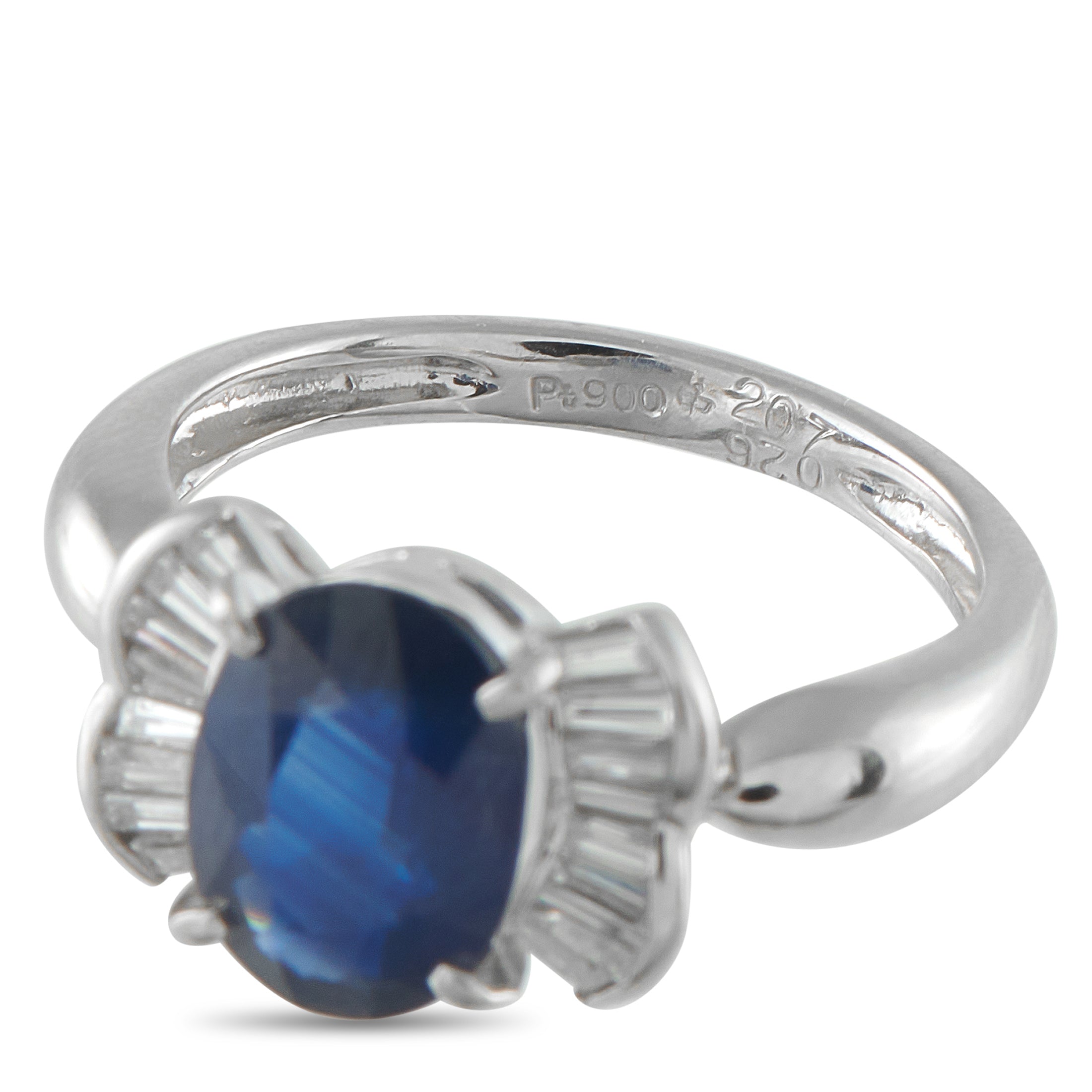 Platinum 0.26ct Diamond and Sapphire Ring