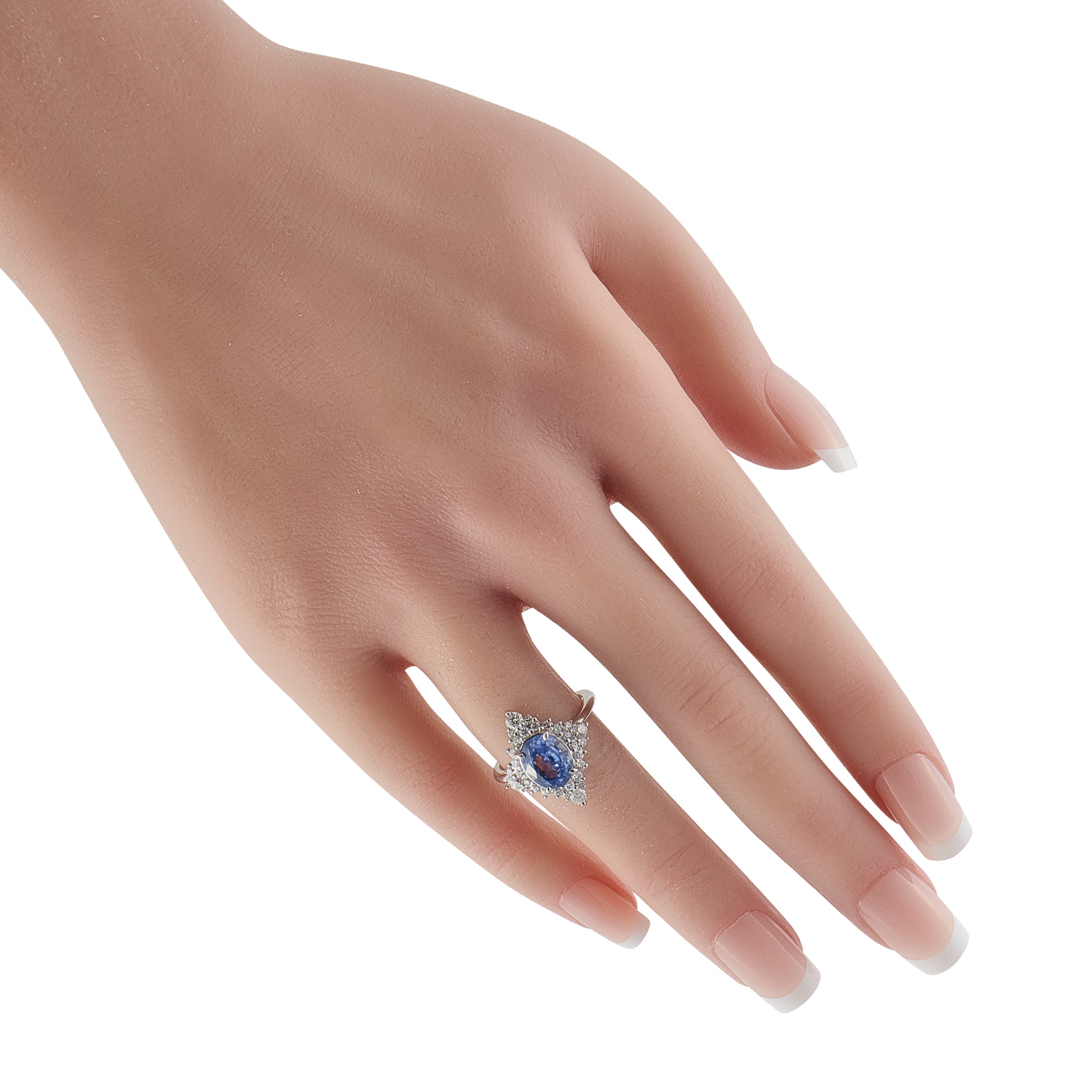 Exclusive Platinum 0.70ct Diamond and Sapphire Ring