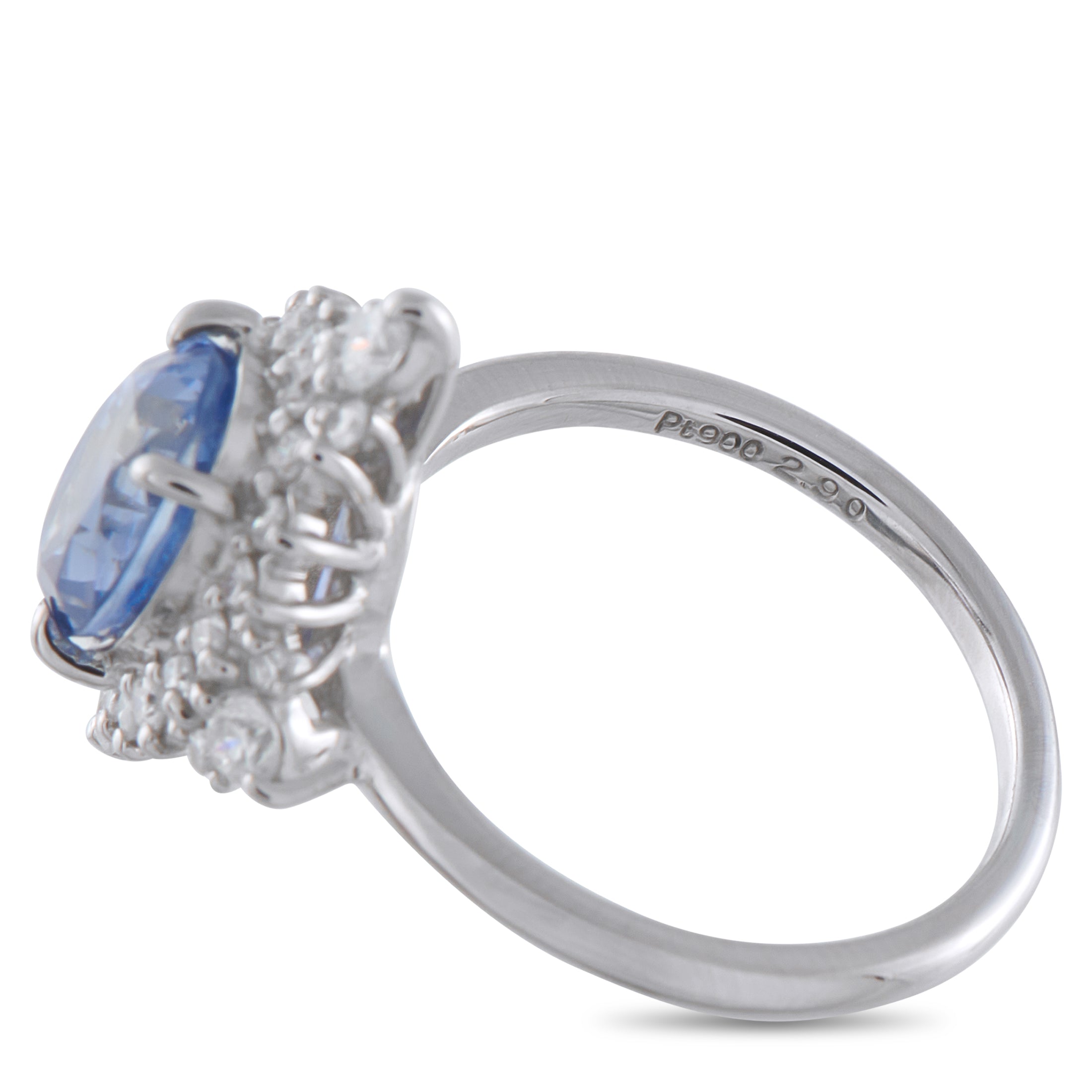 Exclusive Platinum 0.70ct Diamond and Sapphire Ring