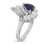 Platinum 1.15ct Diamond and Sapphire Ring