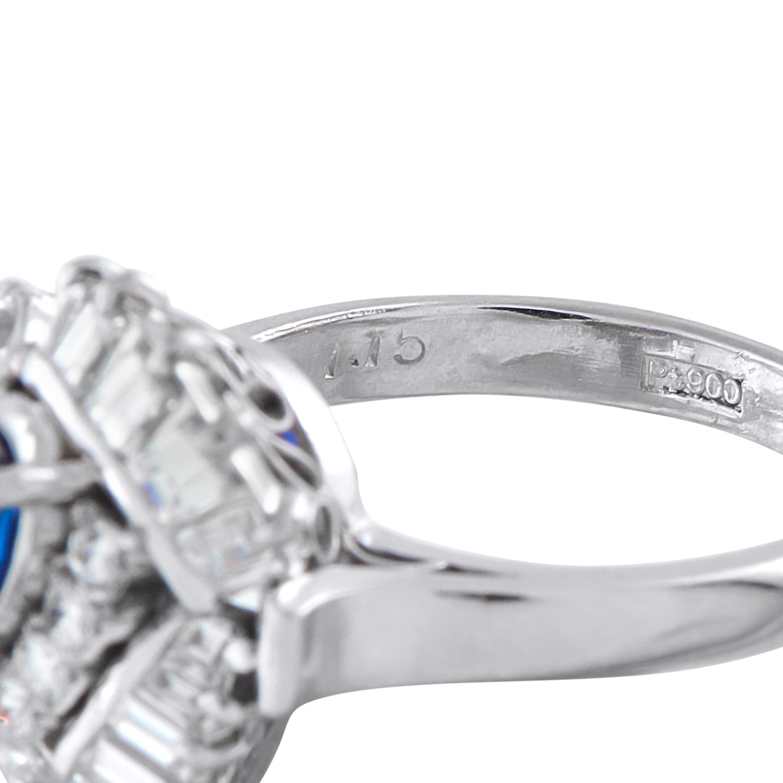 Platinum 1.15ct Diamond and Sapphire Ring