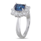 Exclusive Platinum 0.77ct Diamond and Sapphire Ring