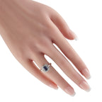 Exclusive Platinum 0.77ct Diamond and Sapphire Ring
