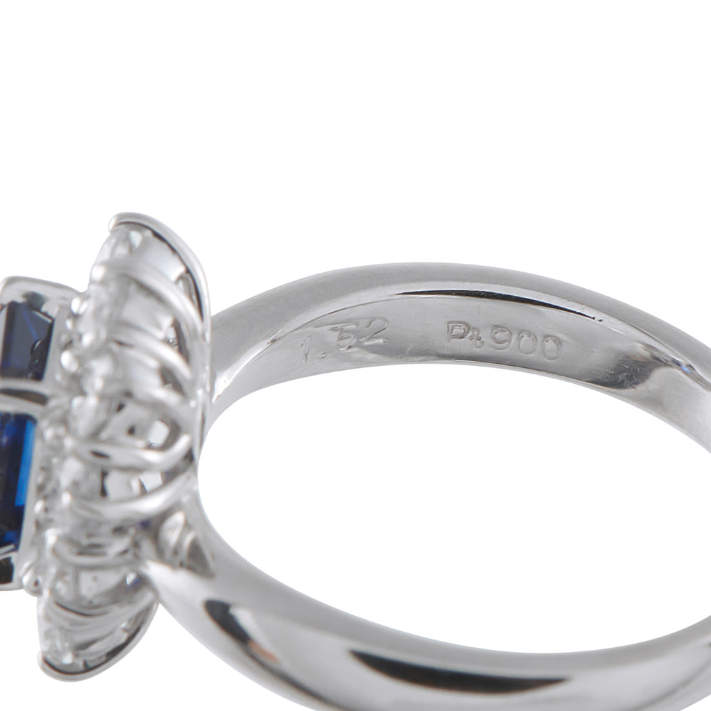 Exclusive Platinum 0.77ct Diamond and Sapphire Ring