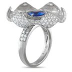 Platinum 2.50ct Diamond and Sapphire Flower Ring