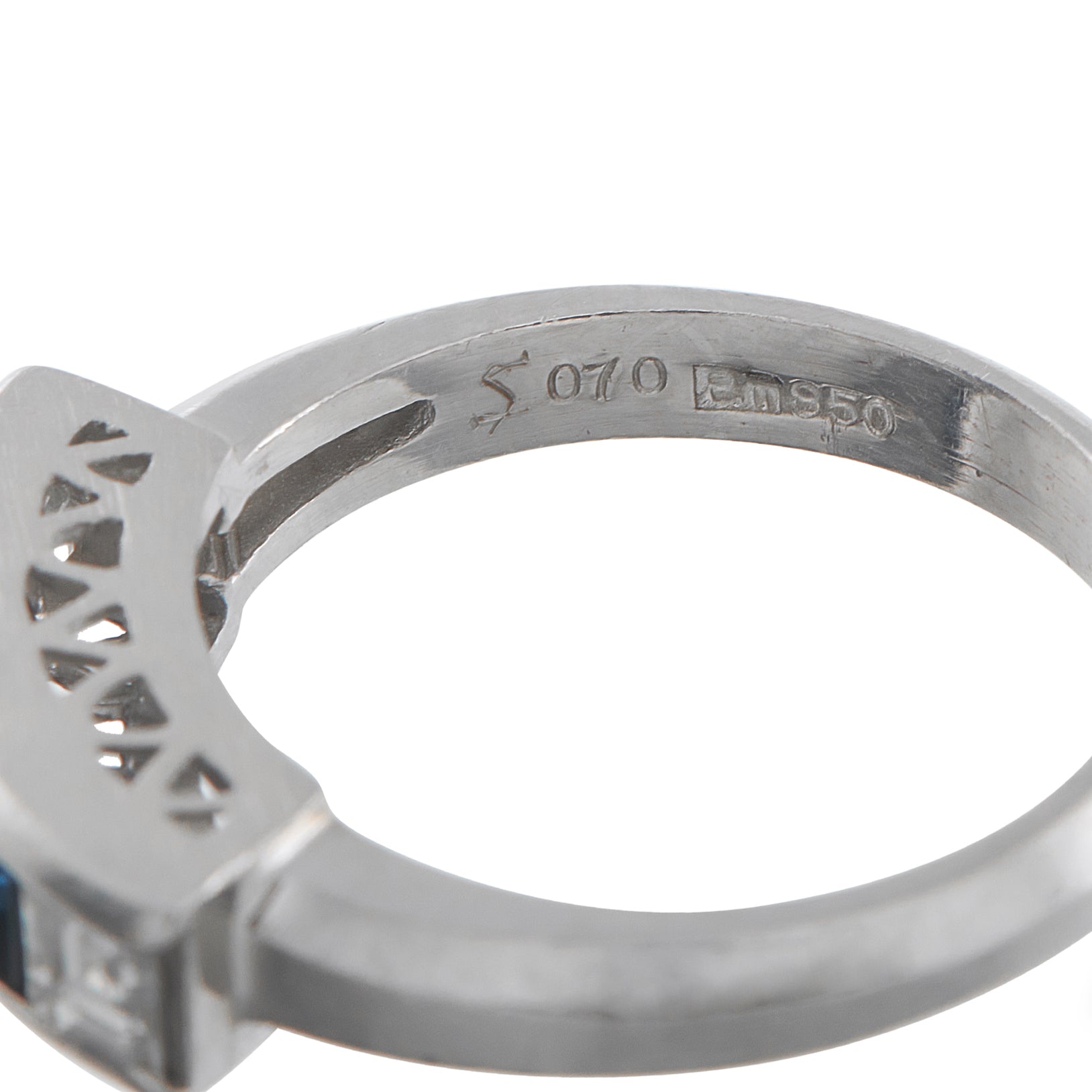 Platinum 0.61ct Diamond and Sapphire Five-Stone Ring