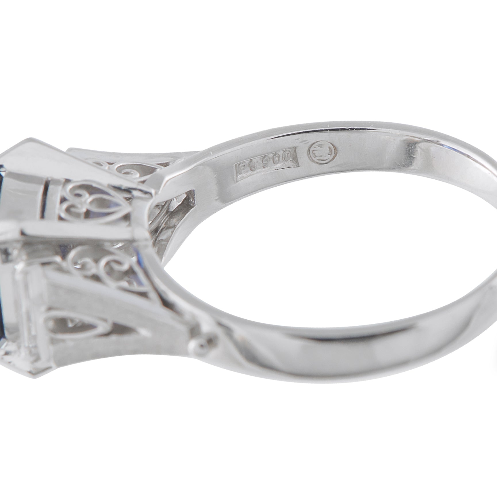 Platinum 0.38ct Diamond and Sapphire Ring