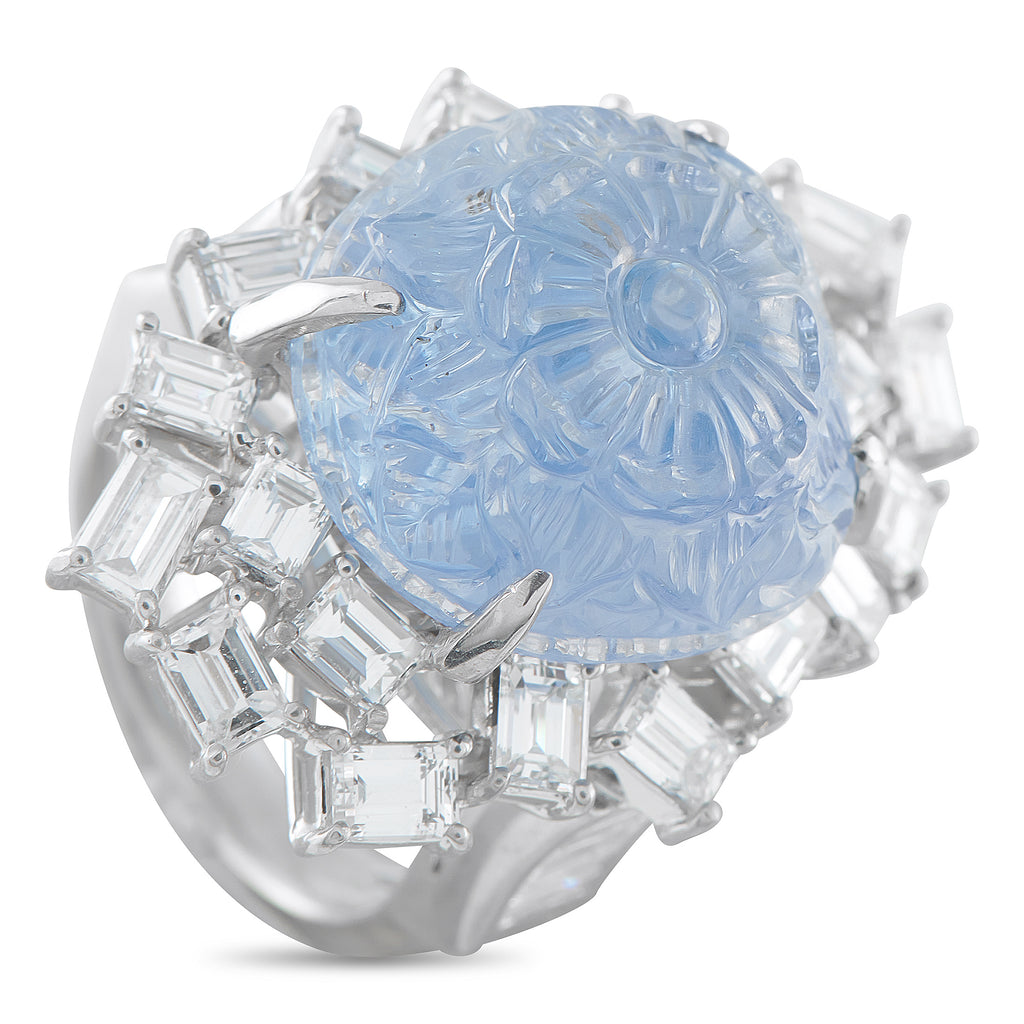 Platinum 3.75ct Diamond and Sapphire Ring