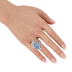 Platinum 3.75ct Diamond and Sapphire Ring