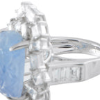 Platinum 3.75ct Diamond and Sapphire Ring