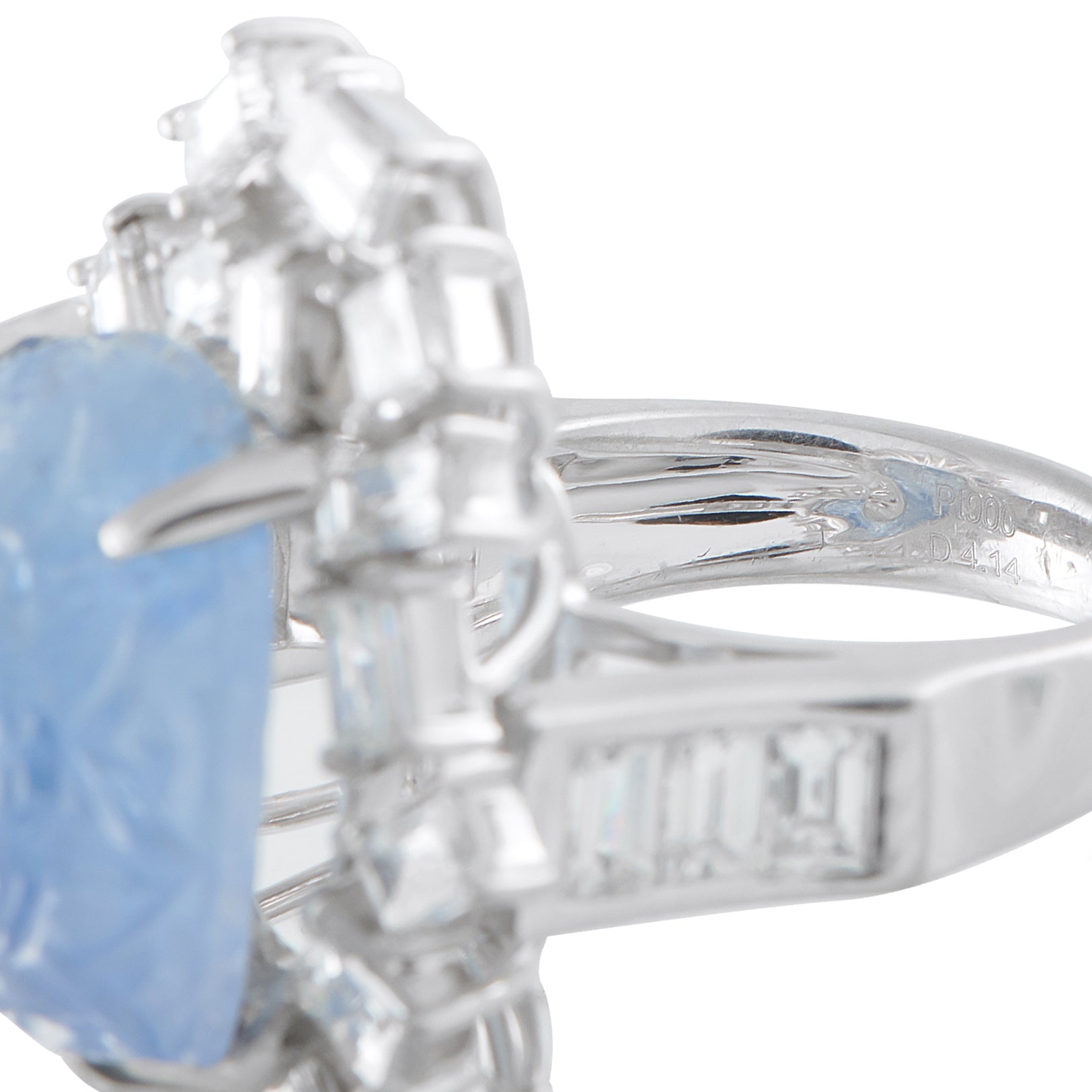 Platinum 3.75ct Diamond and Sapphire Ring