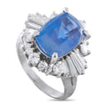 Platinum 1.11ct Diamond and Sapphire Ring