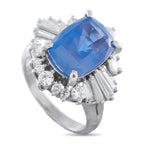 Platinum 1.11ct Diamond and Sapphire Ring