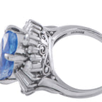 Platinum 1.11ct Diamond and Sapphire Ring