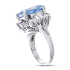 Platinum 1.11ct Diamond and Sapphire Ring