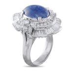 Platinum 4.50ct Diamond and Sapphire Ring