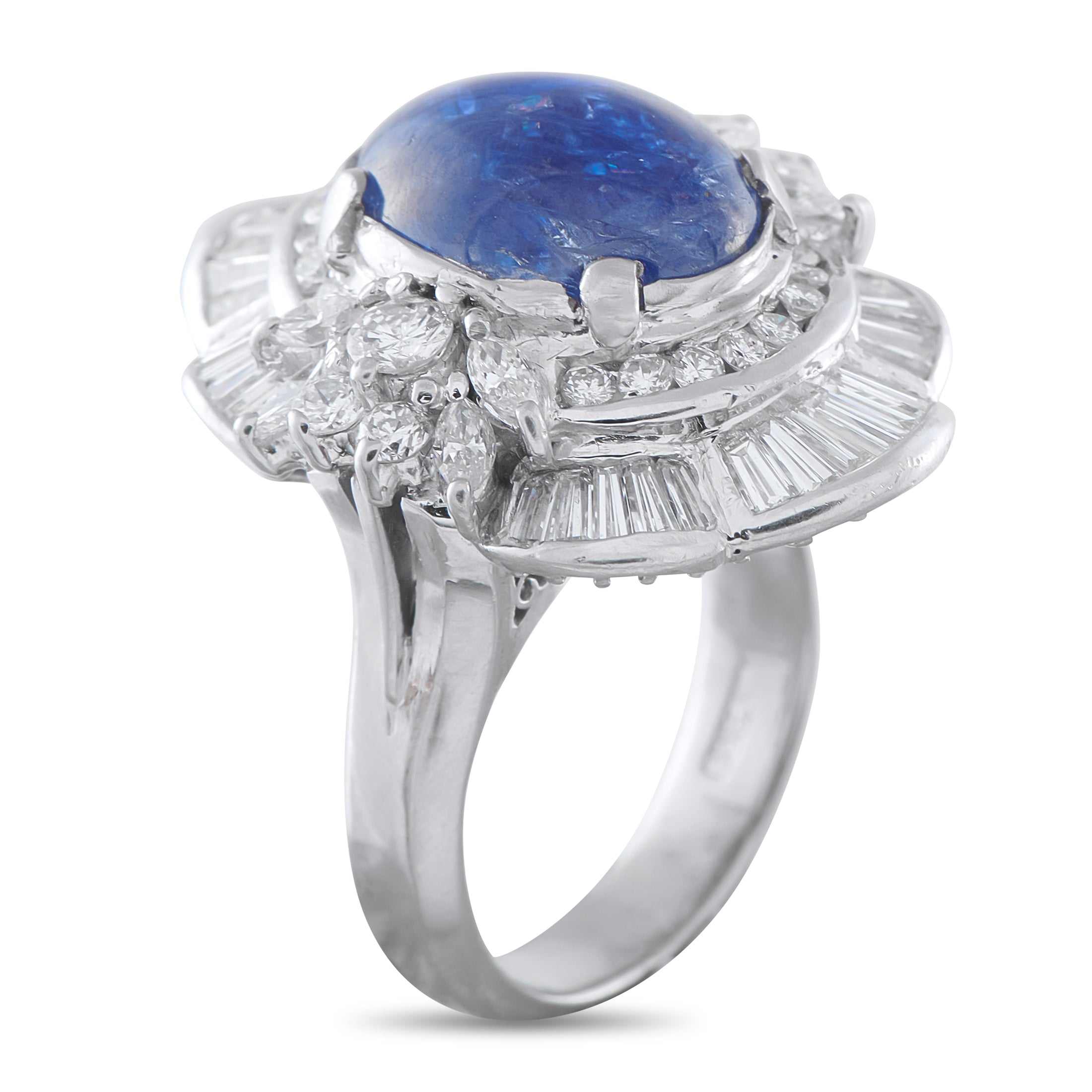 Platinum 4.50ct Diamond and Sapphire Ring