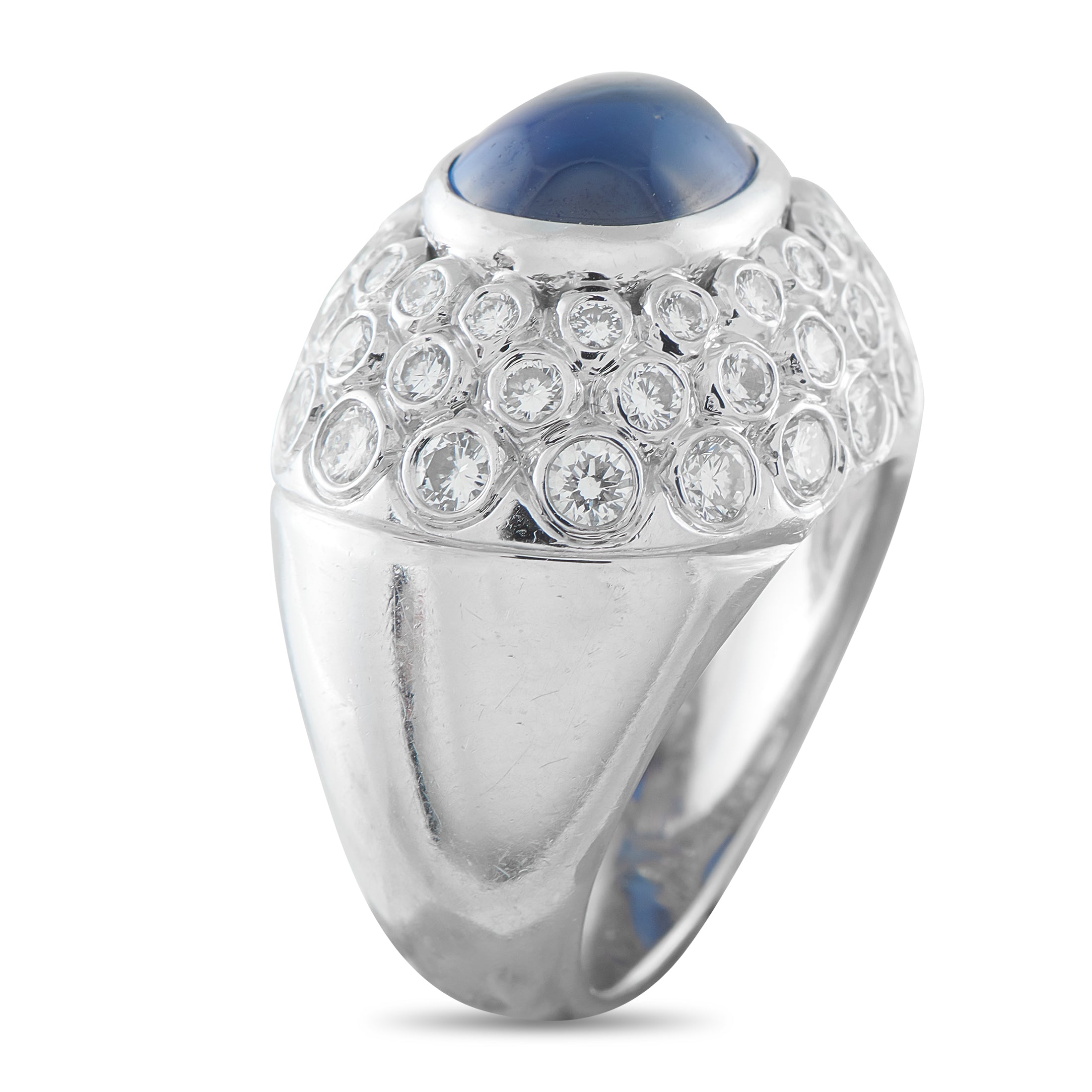 Platinum 1.85ct Diamond and Sapphire Ring
