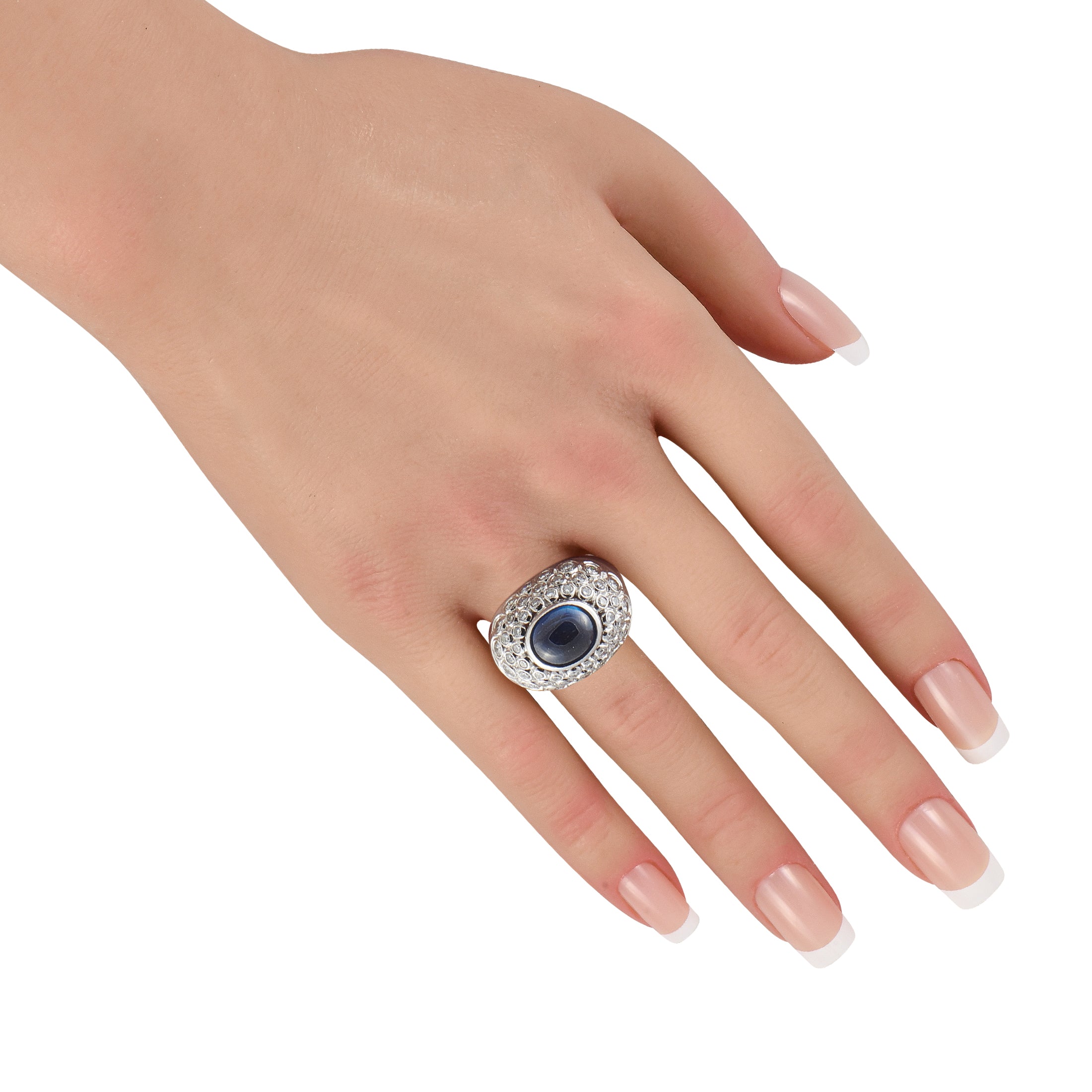 Platinum 1.85ct Diamond and Sapphire Ring