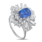 Platinum 1.80ct Diamond and Sapphire Ring