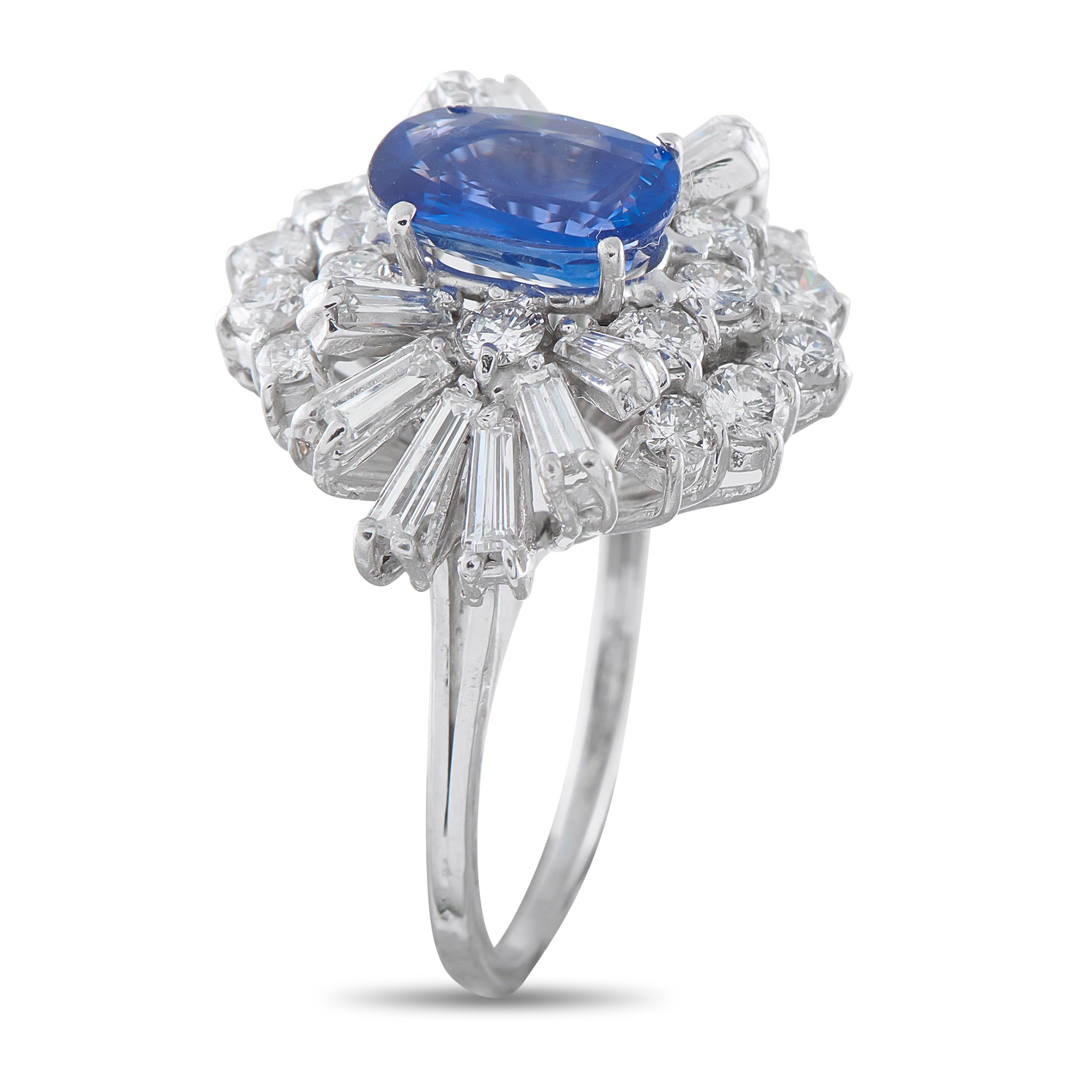 Platinum 1.80ct Diamond and Sapphire Ring