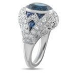 Art Deco Platinum 1.30ct Diamond and Sapphire Ring