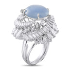 Platinum 3.85ct Diamond and Sapphire Ring
