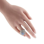 Platinum 3.85ct Diamond and Sapphire Ring